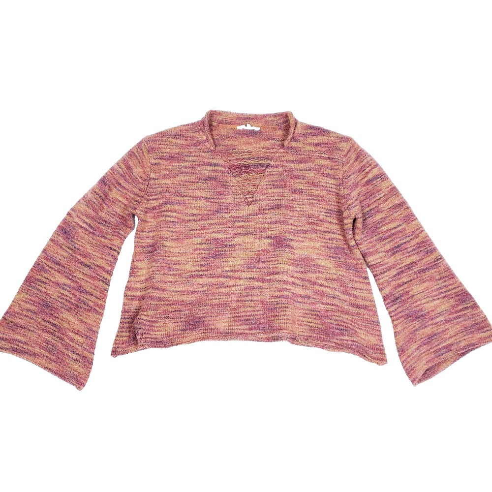 Rocks And Indigo Knit Sweater Flare Sleeve XL Boho Revival Y2K‎ Slouchy Indie